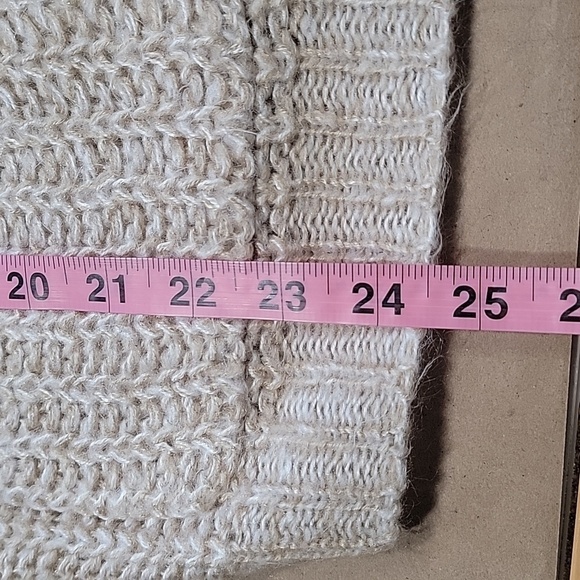 Essentials by Full Tilt Oatmeal Colored Button Front Loose Knit Cardigan Sweater - Picture 9 of 12